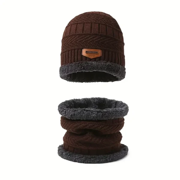 Winter Beanie Cap Neck Warmer Scarf Set Unisex - Image 3