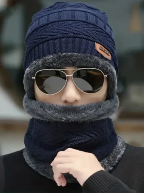 Winter Cap And Neck For Unisex (Blue)