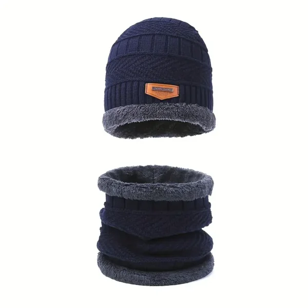 Winter Beanie Cap Neck Warmer Scarf Set Unisex - Image 4