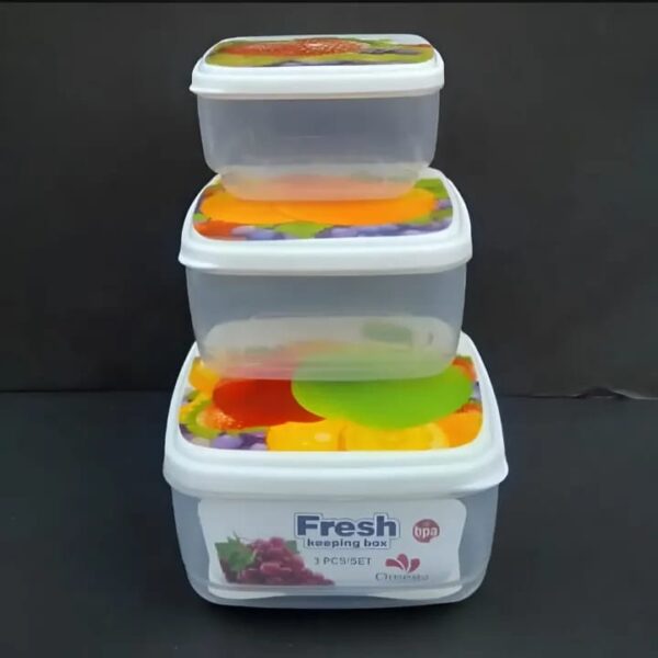 Food Storage Container Set 3 in 1 - Storage Box Plastic - Image 2